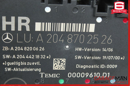 08-14 Mercedes W204 C300 Rear Right Passenger Side Door Controller Module Unit