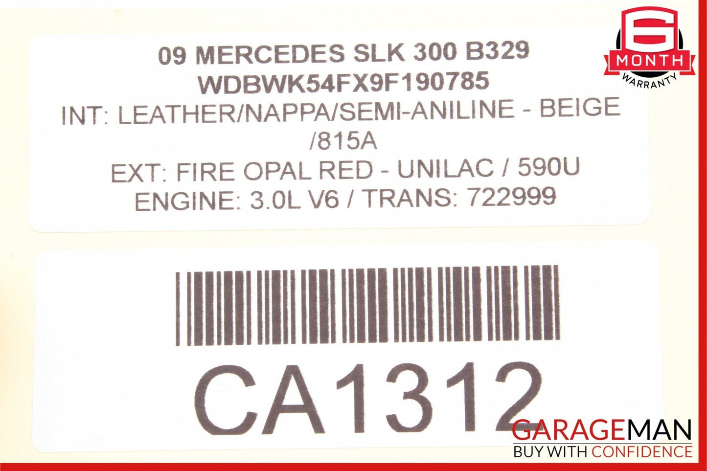 05-11 Mercedes R171 SLK300 SLK280 Front Right Side Door Window Regulator Motor
