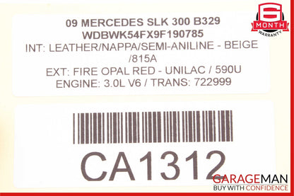 05-11 Mercedes R171 SLK300 SLK280 Front Right Side Door Window Regulator Motor