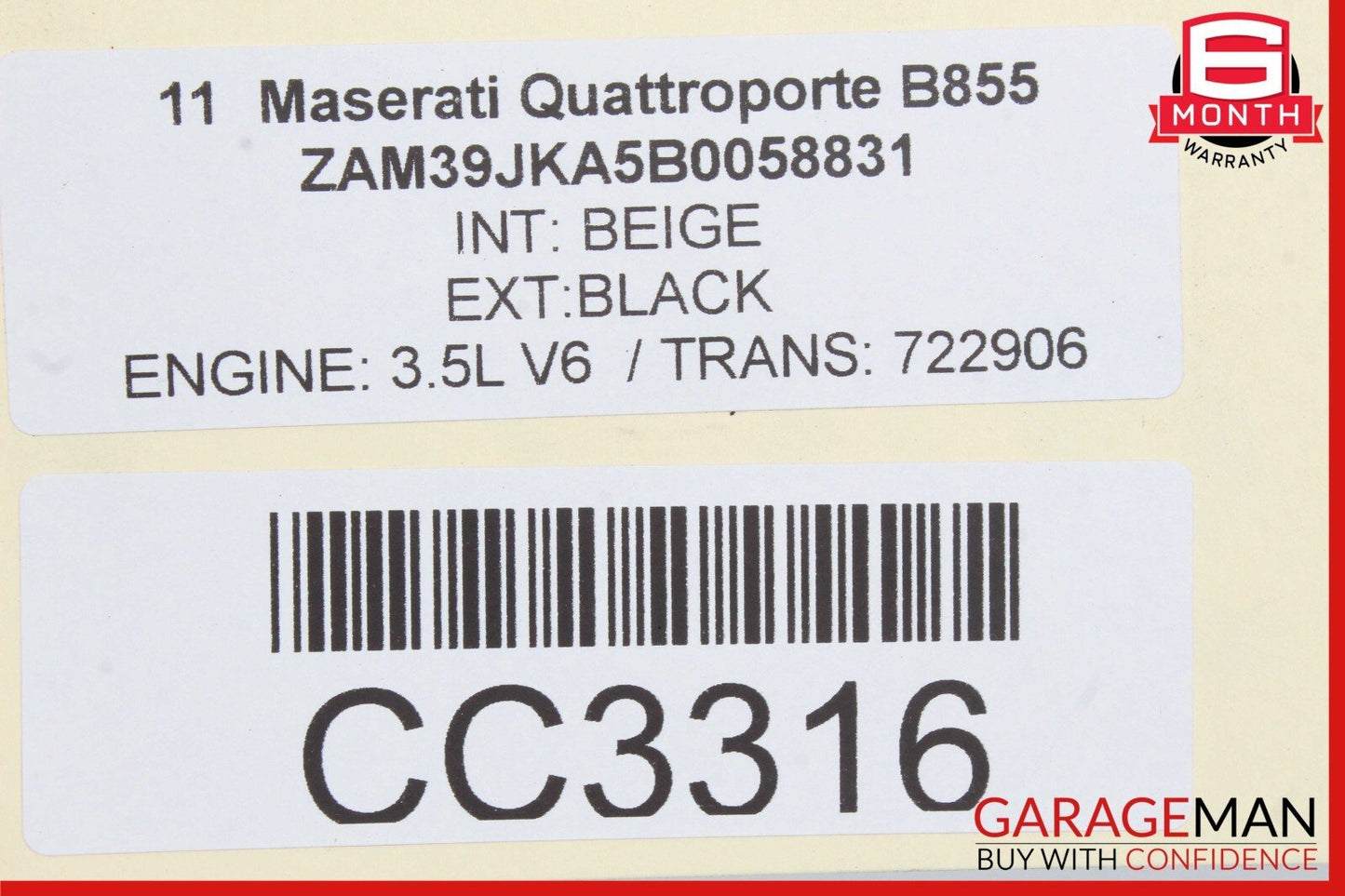 03-13 Maserati Quattroporte M139 Trunk Lid Panel Assembly OEM