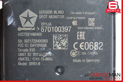 14-17 Maserati Ghibli S Blind Spot Control Module Blind Spot Monitor 670100397
