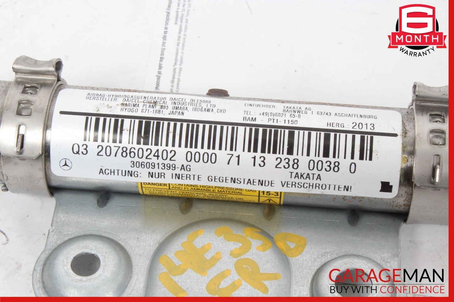 11-17 Mercedes W207 E350 E550 Convertible Right Door Airbag 2078602402 OEM