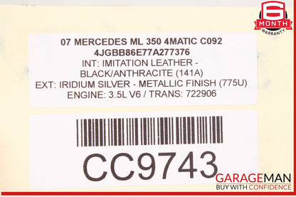 06-12 Mercedes W164 ML350 ML550 GL450 Front Left Headlight Support Bracket OEM