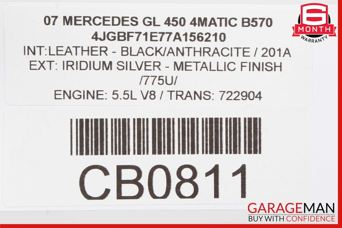 06-12 Mercedes X164 GL450 GL550 Front Left Side Drive Axle Shaft Driveshaft OEM