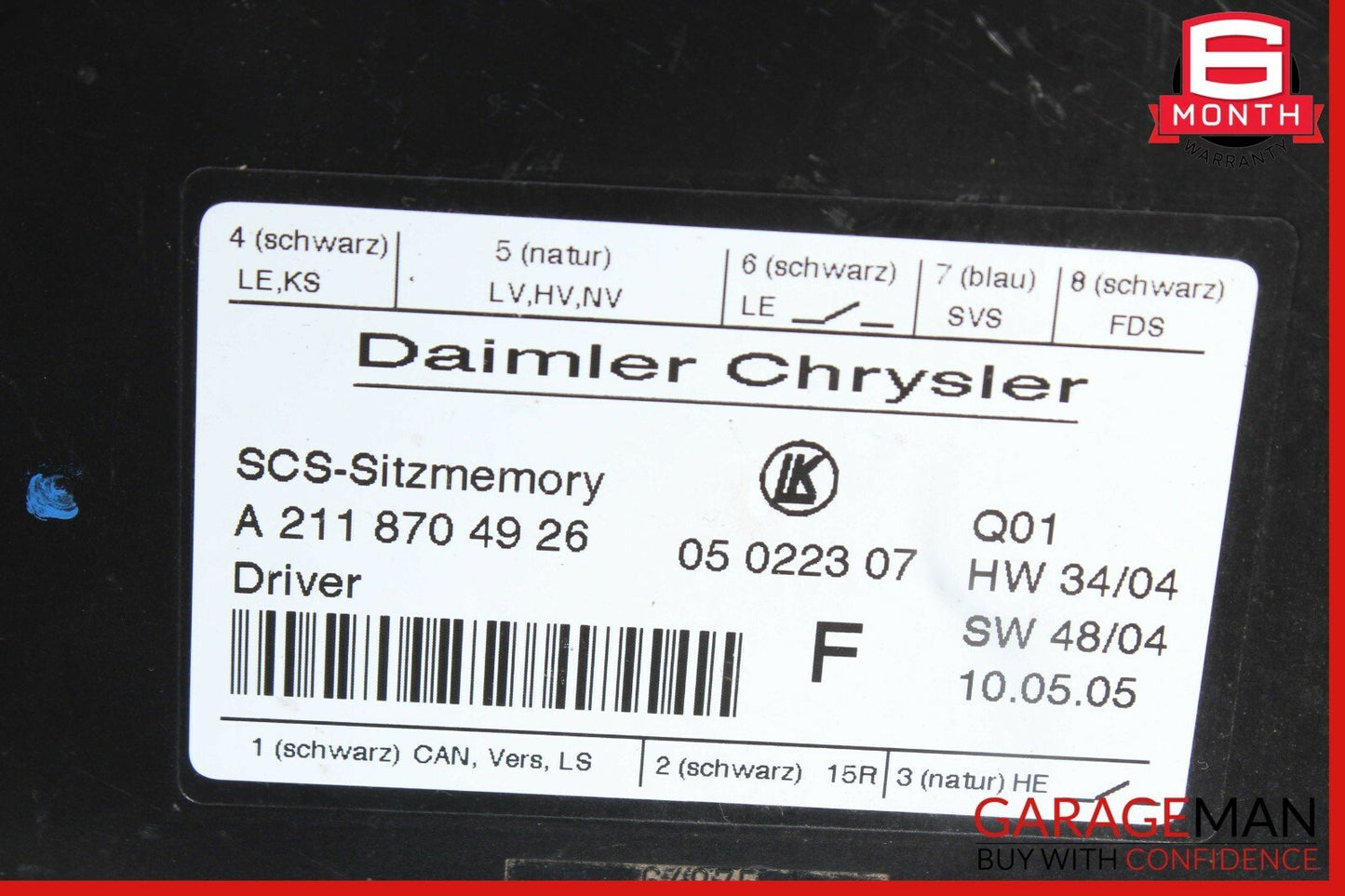 03-11 Mercedes CLS500 ML350 GL450 E350 Front Left Side Seat Control Module