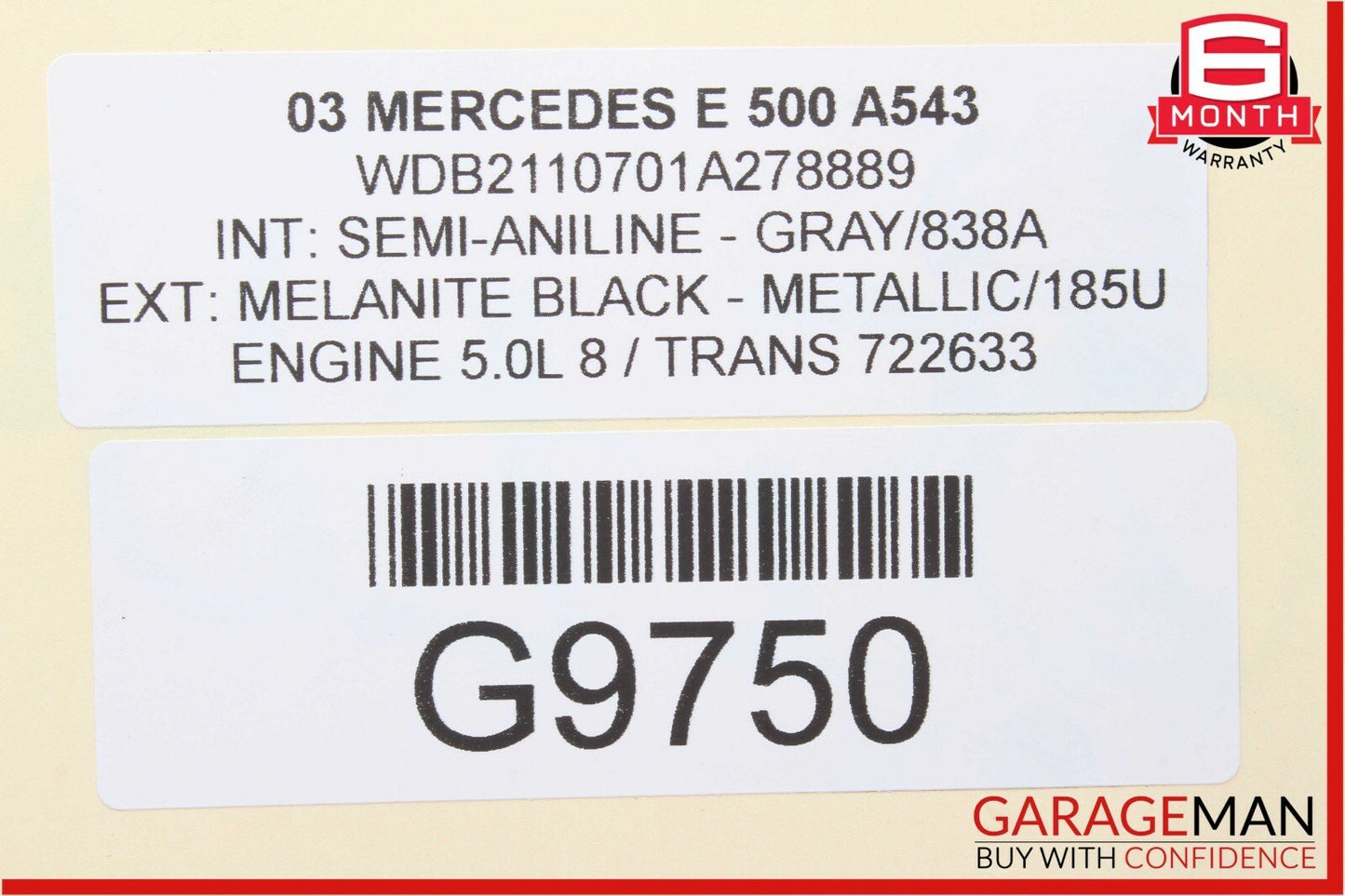 03-06 Mercedes W211 E500 Front Right Seat Belt Seatbelt Retractor Assembly Gray