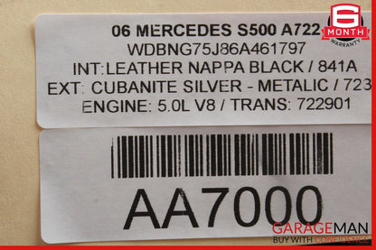 00-06 Mercedes S430 S500 Rear Right / Left Headliner Reading Map Dome Light Grey