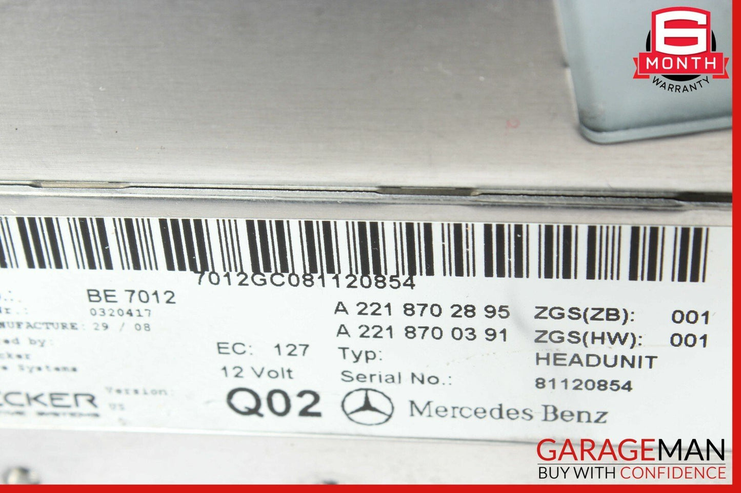 07-09 Mercedes W221 S550 S65 AMG Head Unit Navigation Command CD Audio Q2 OEM