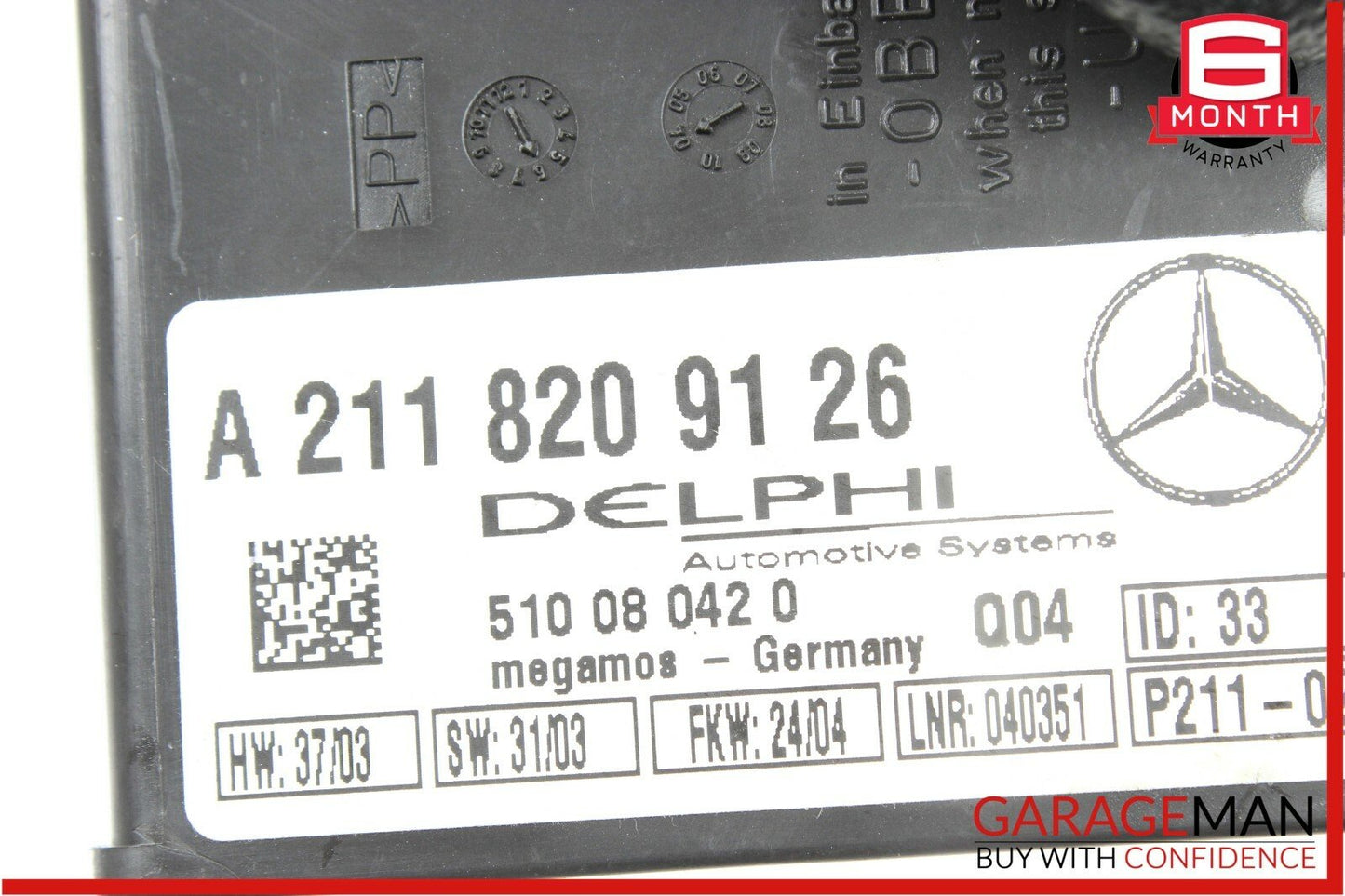 01-07 Mercedes W203 C240 CLK320 Anti Theft Alarm Module 2118209126 OEM