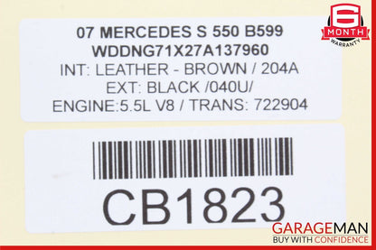 07-13 Mercedes W221 S550 S63 AMG Interior Top Upper Rear View Mirror OEM