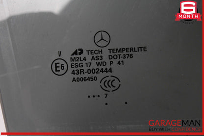 06-11 Mercedes W164 ML350 4MATIC Rear Right Side Door Window Auto Glass OEM