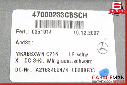 07-14 Mercedes W216 CL550 CL63 AMG Rear Center Console Storage Compartment OEM