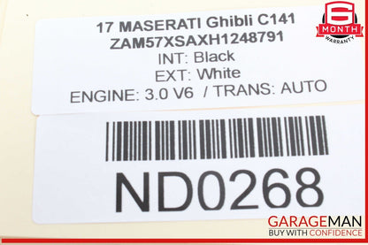 14-20 Maserati Ghibli M157 Rear Left Driver Side Inner Tail Light Lamp OEM