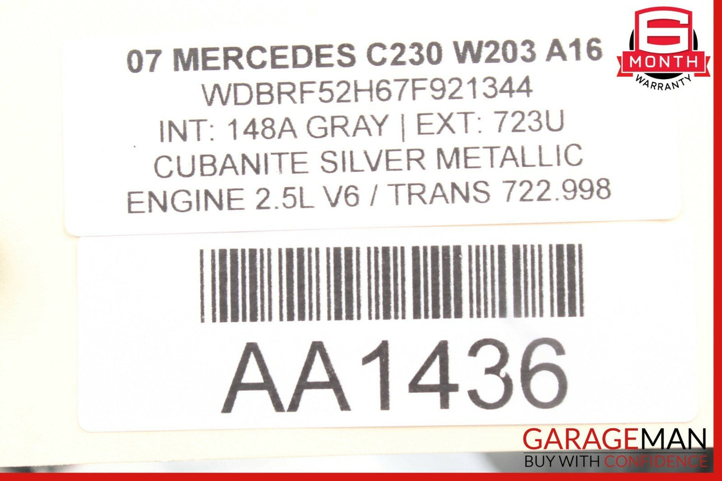 05-07 Mercedes W203 C230 C280 Front Left Driver Side Headlight Lamp Halogen OEM