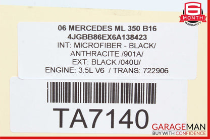 06-09 Mercedes ML350 GL450 R500 Front Right Seat Belt Seatbelt Retractor Black