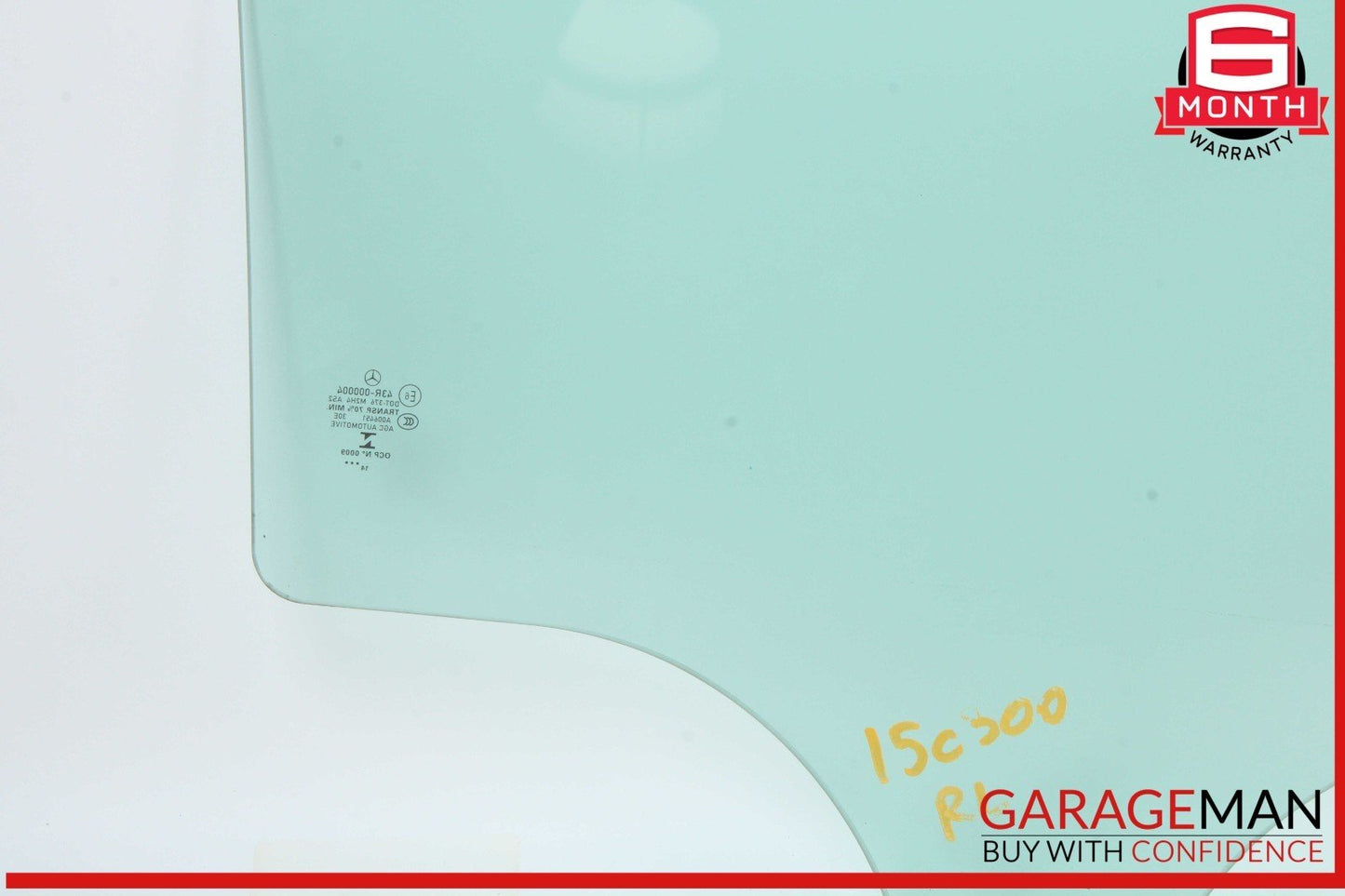 15-21 Mercedes W205 C300 C400 Rear Left Driver Side Door Window Glass OEM