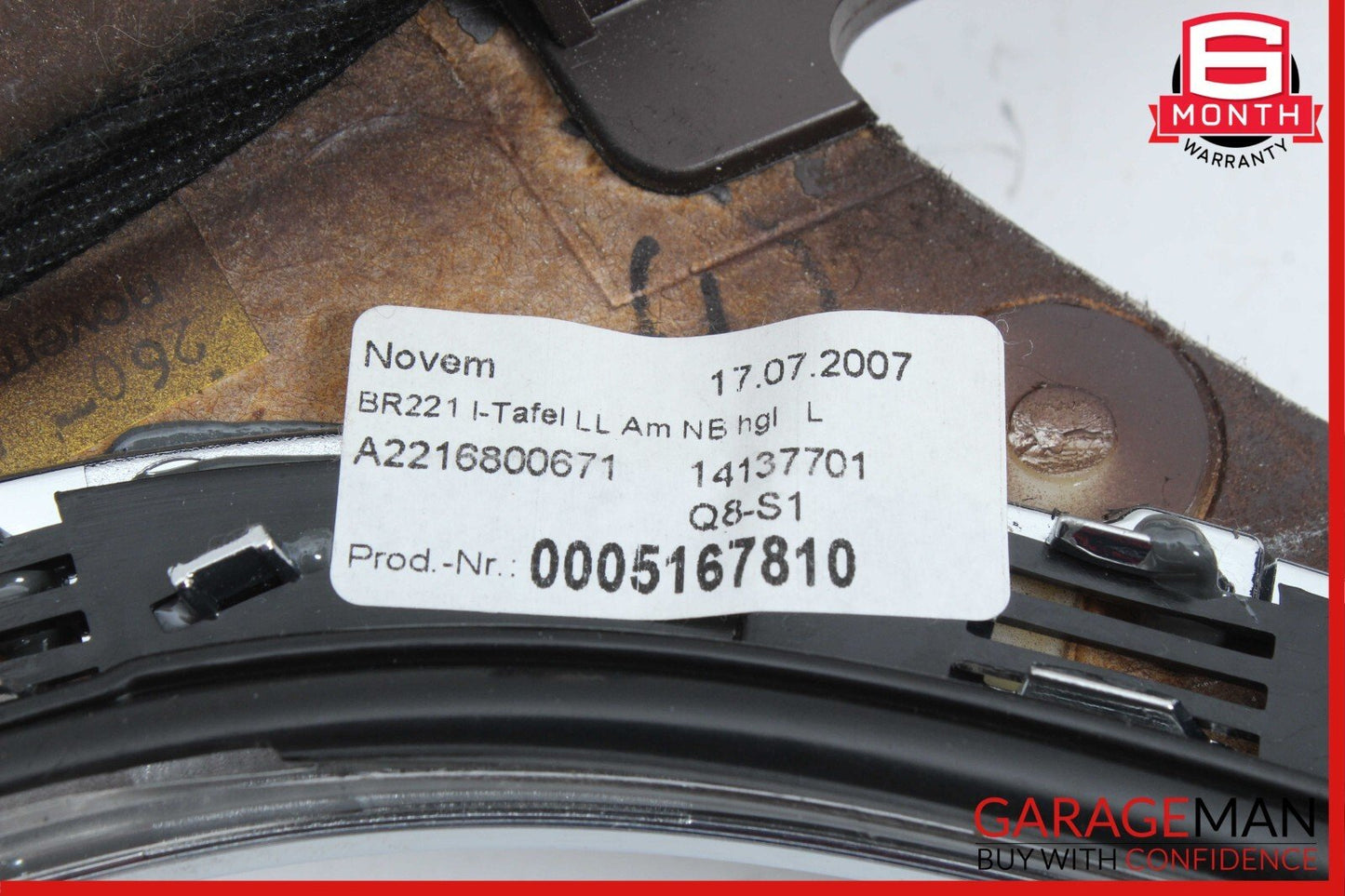 07-09 Mercedes W221 S450 S550 Front Dash Dashboard Center Trim Bezel Cover Wood