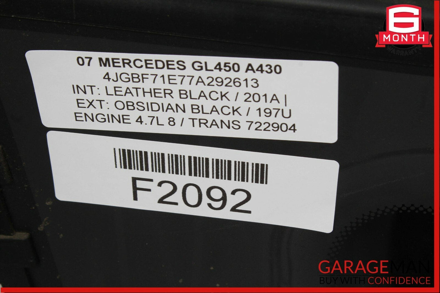 07-12 Mercedes X164 GL450 Rear Right Side Quarter Window Glass Pane OEM