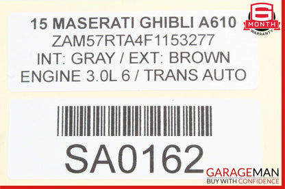 14-17 Maserati Ghibli Rear Left Side Interior Door Trim Panel Assembly Black