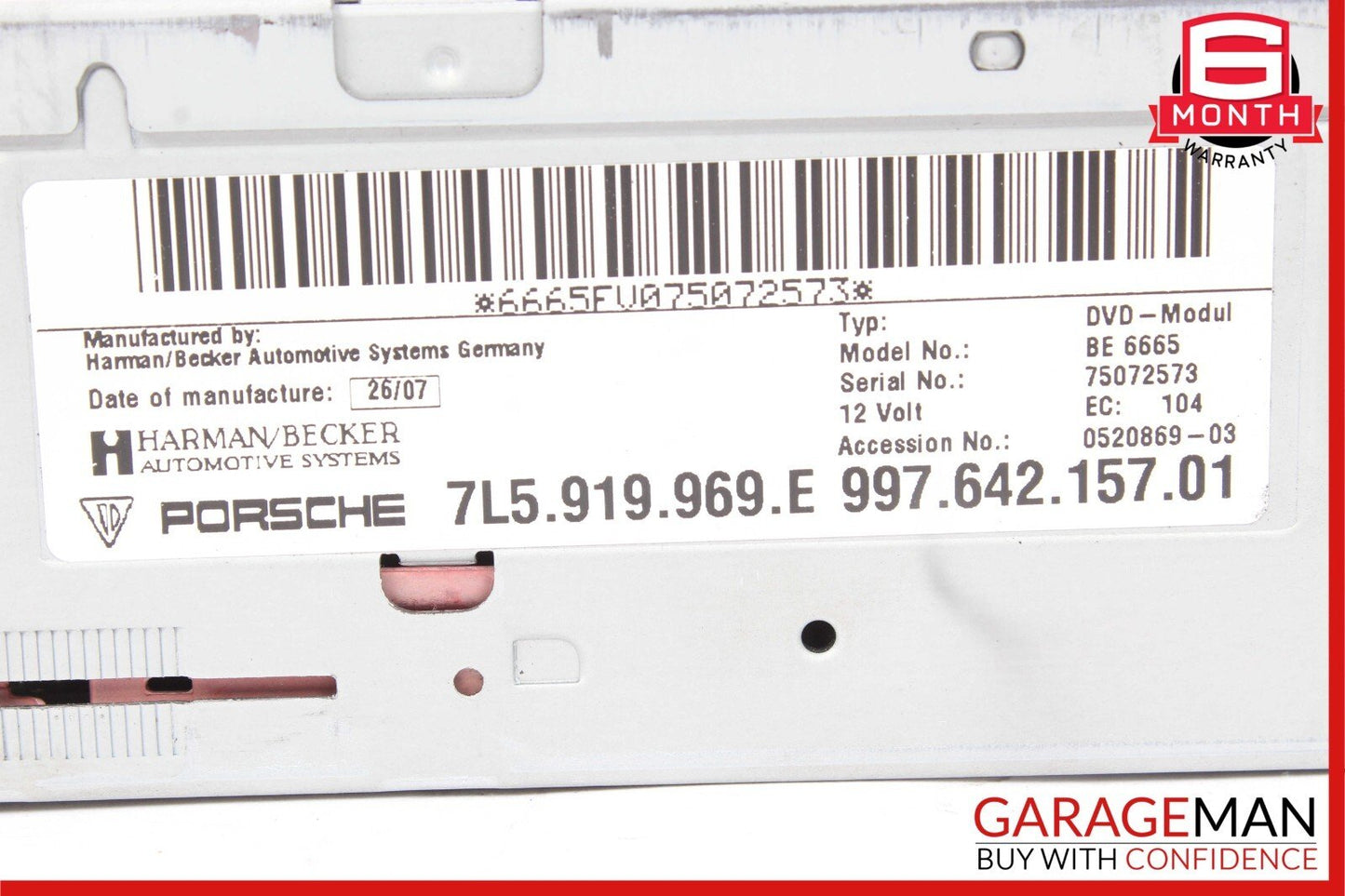 06-12 Porsche Boxter 987 S Navigation GPS DVD Player 7L5919969E 99764215701