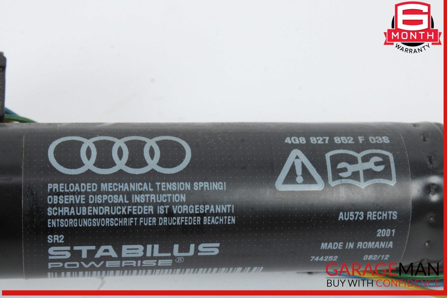 12-18 Audi A7 S7 Rear Right Side Tailgate Boot Lid Strut Hinge Motor Assembly