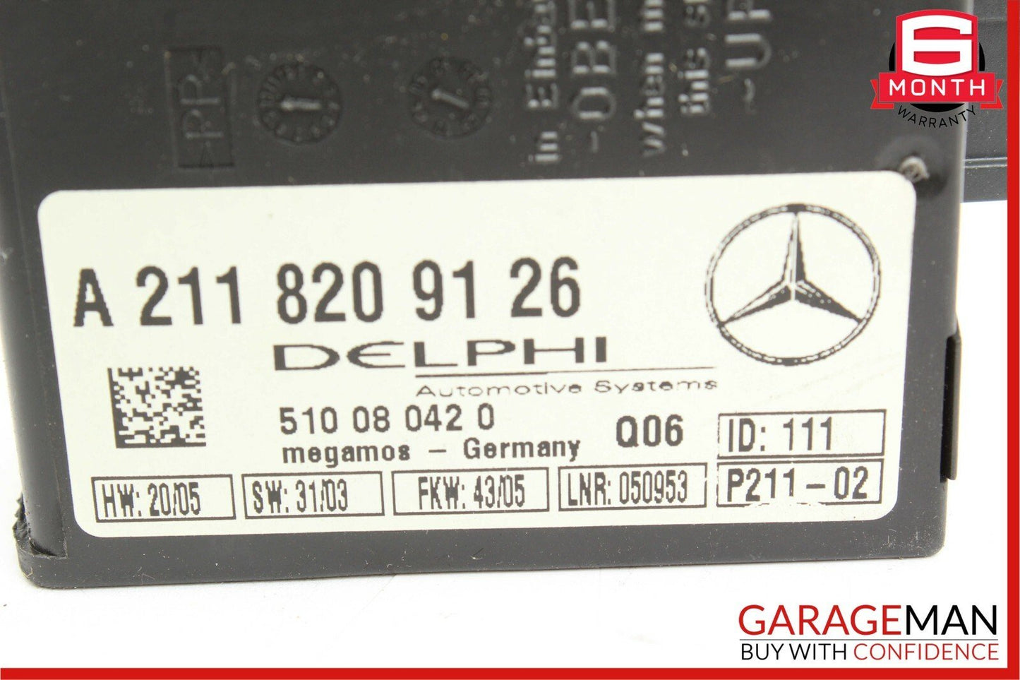 01-08 Mercedes R171 SLK280 S430 Anti Theft Control Alarm Module 2118209126 OEM