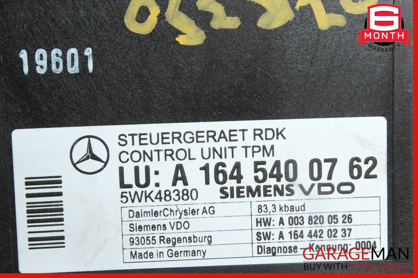 06-11 Mercedes W251 R350 CLS550 E550 TPMS Tire Pressure Control 1645400762 OEM