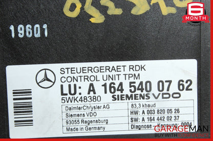 06-11 Mercedes W251 R350 CLS550 E550 TPMS Tire Pressure Control 1645400762 OEM