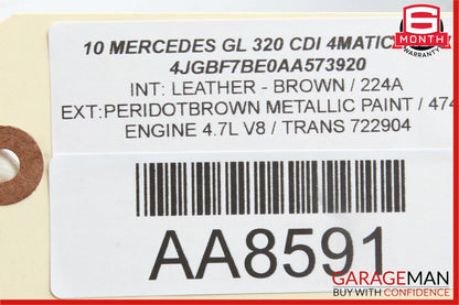 06-12 Mercedes X164 GL320 GL450 Rear Right Side Roof Grab Handle Beige OEM