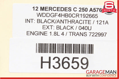 10-16 Mercedes W204 C250 E350 E400 Interior Rear View Mirror Black 2048104217