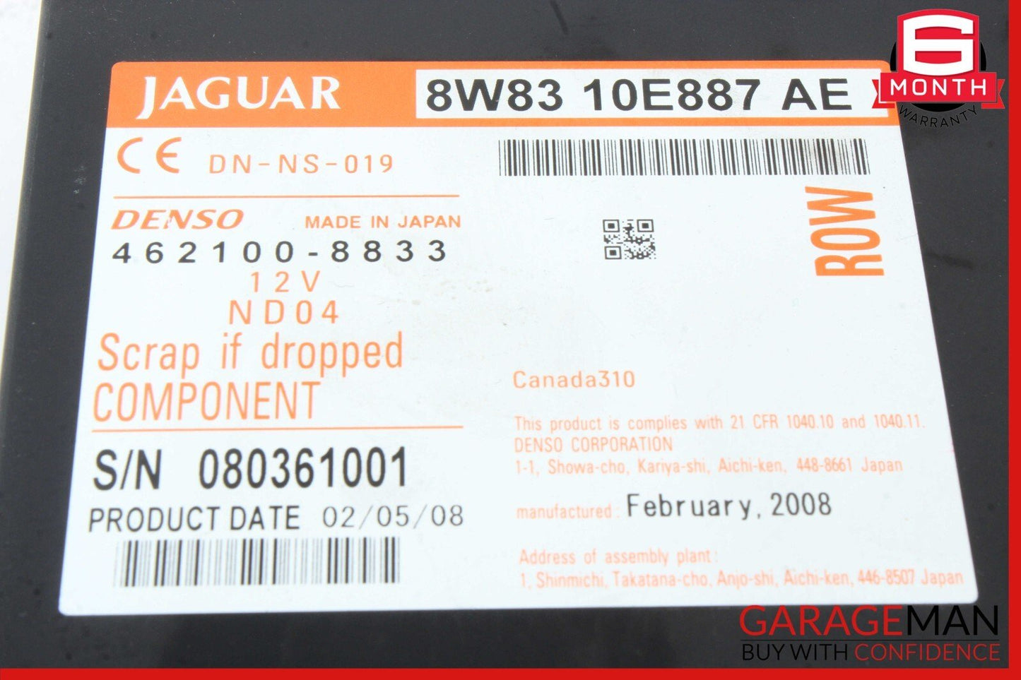 09-12 Jaguar XF XK XKR DVD Navigation Drive Player Module 8W8310E887AE OEM