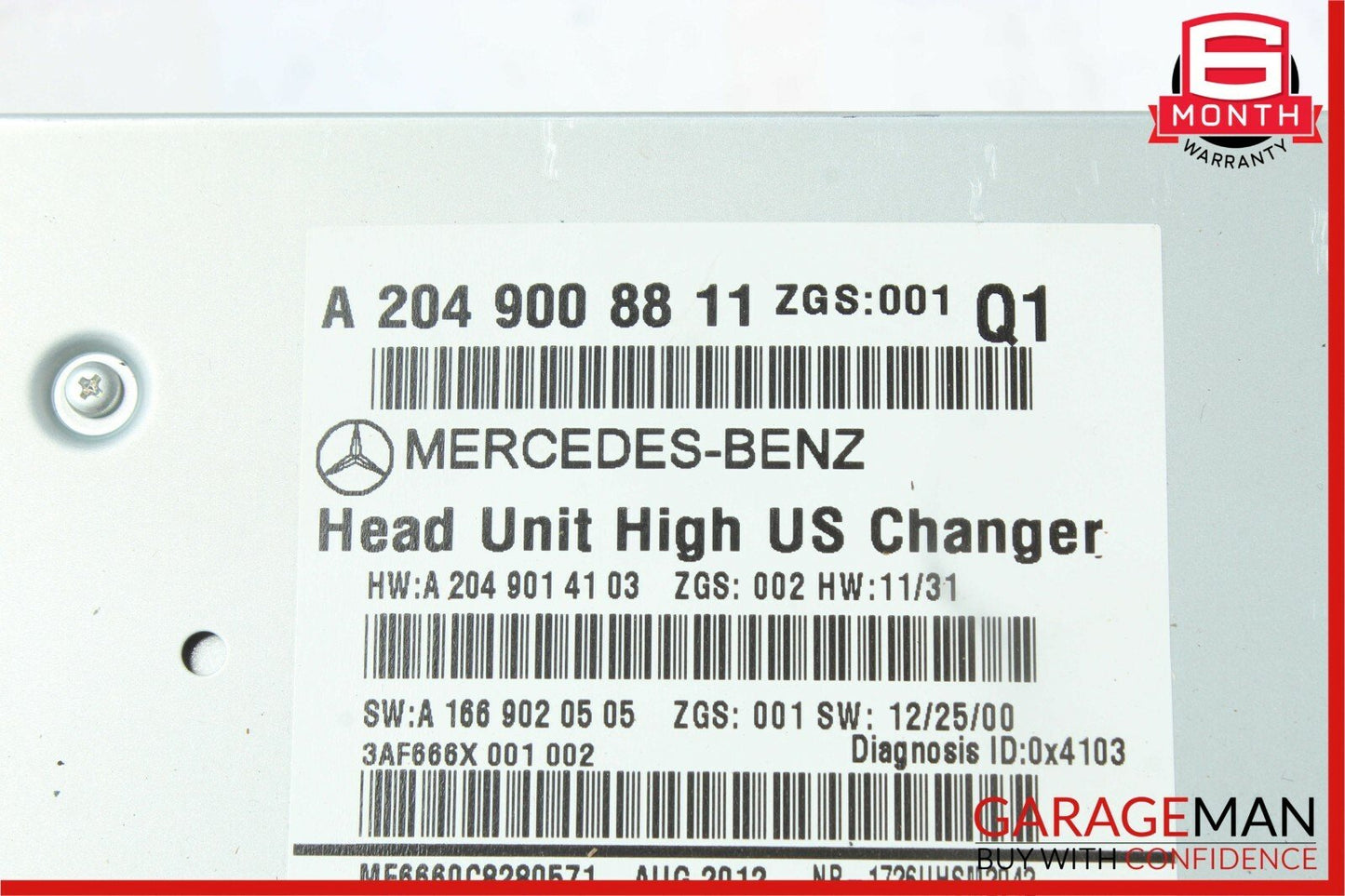 12-14 Mercedes W204 C300 Navi Navigation Receiver Comand Head Unit DVD CD Audio