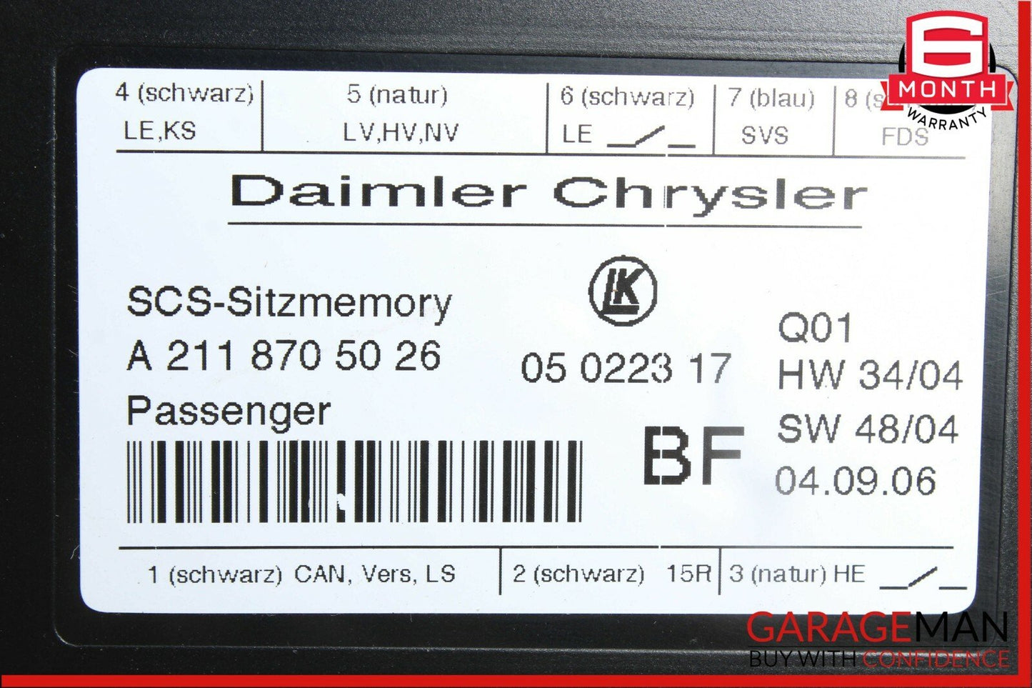 03-11 Mercedes W211 E500 CLS550 Under Seat Control Module Front Right Side OEM