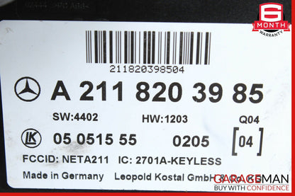 06-10 Mercedes W219 CLS500 Keyless Go Entry Control Module Unit 2118203985