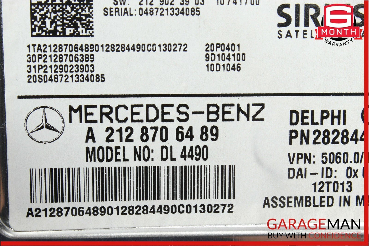 12-14 Mercedes W204 C300 CLS500 Sirius Satellite Radio Receiver Control Module