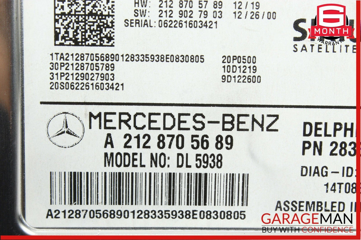 Mercedes W204 C250 SLK250 E350 Sirius Satellite Radio Receiver 2128705689 OEM