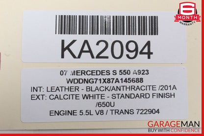 07-13 Mercedes W221 S550 Front Left Side Door Lock Latch Actuator Keyless Go OEM
