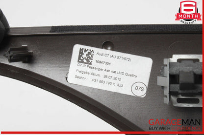 12-15 Audi A6 Front Right Passenger Side Dash Dashboard Trim Panel OEM