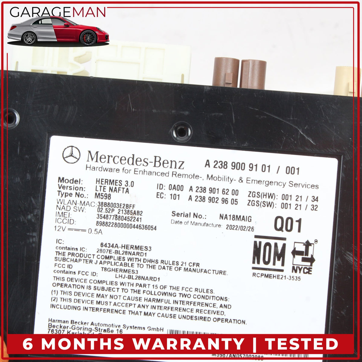 2019-2023 Mercedes W177 A220 CLA250 Telematic Communication Control Module OEM