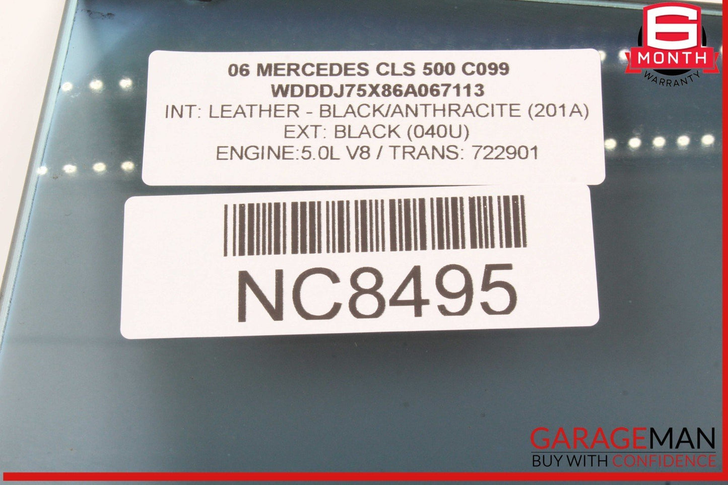 06-11 Mercedes W219 CLS500 CLS550 Rear Left Driver Side Door Window Glass