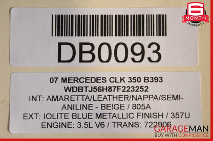 06-09 Mercedes W209 CLK350 CLK550 Base Right Rocker Molding Side Skirt Blue