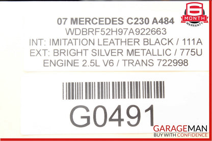 01-07 Mercedes W203 C230 C55 AMG Front Left Driver Side Door Controller Module