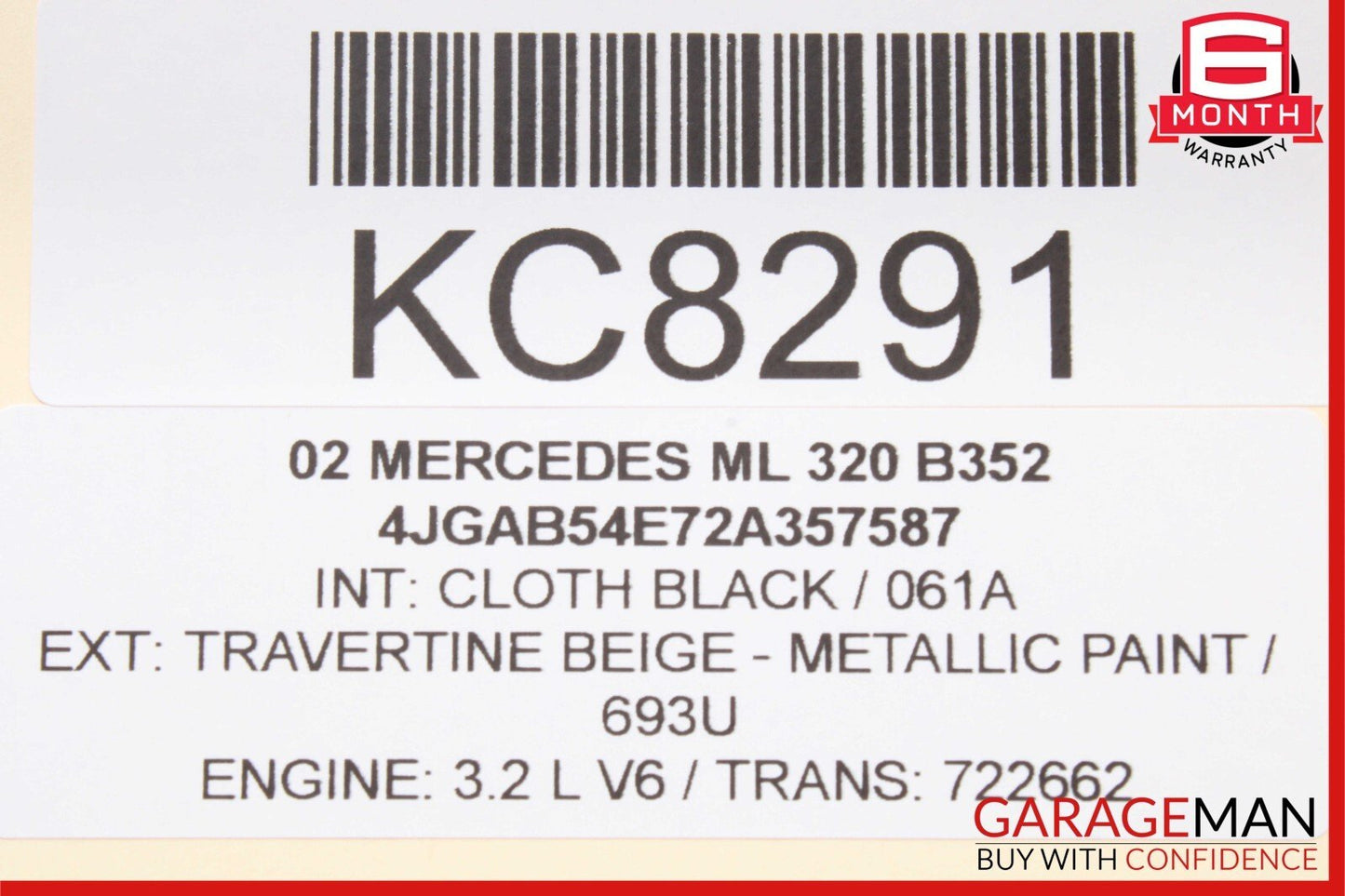 98-05 Mercedes W163 ML320 ML500 Front Right Side Exterior Door Handle Black OEM