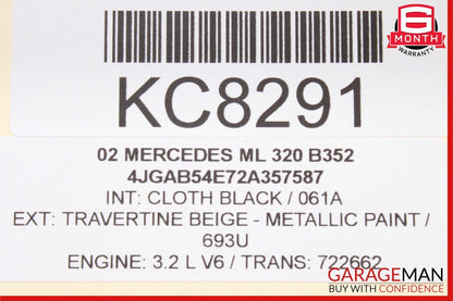 98-05 Mercedes W163 ML320 ML500 Front Right Side Exterior Door Handle Black OEM