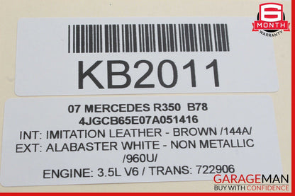 06-09 Mercedes W251 R350 Rear Center Console A/C Heater Switch Control Trim OEM