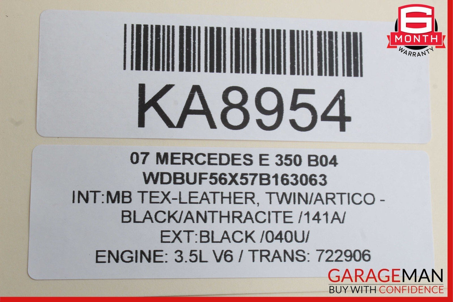 03-12 Mercedes E350 SL500 CLK500 G500 Steering Wheel Airbag Air Bag Black