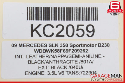 08-11 Mercedes R171 SLK350 SLK280 Seat Belt Seatbelt Retractor Left Driver OEM