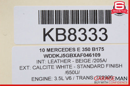 10-13 Mercedes W207 E550 E350 Front Left Exterior Door Handle Assembly White
