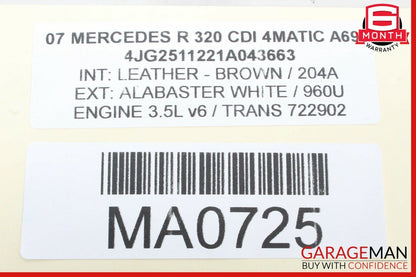 06-10 Mercedes W251 R350 Rear Left Side Exterior Door Handle 2517600634 OEM