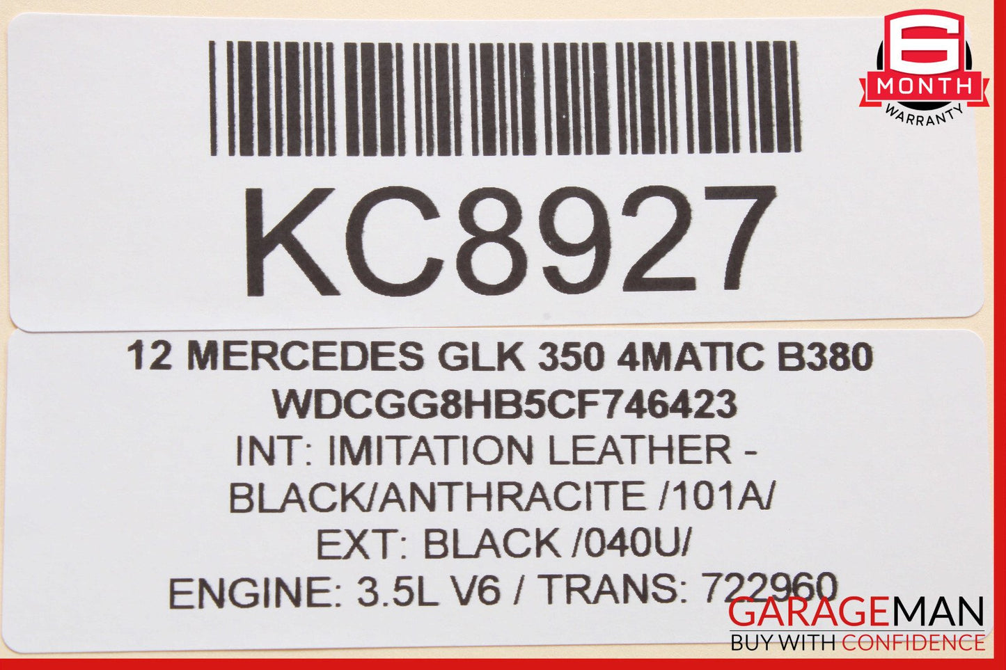08-17 Mercedes X204 GLK350 E350 Center Console Ashtray Ash Tray Rear Black OEM